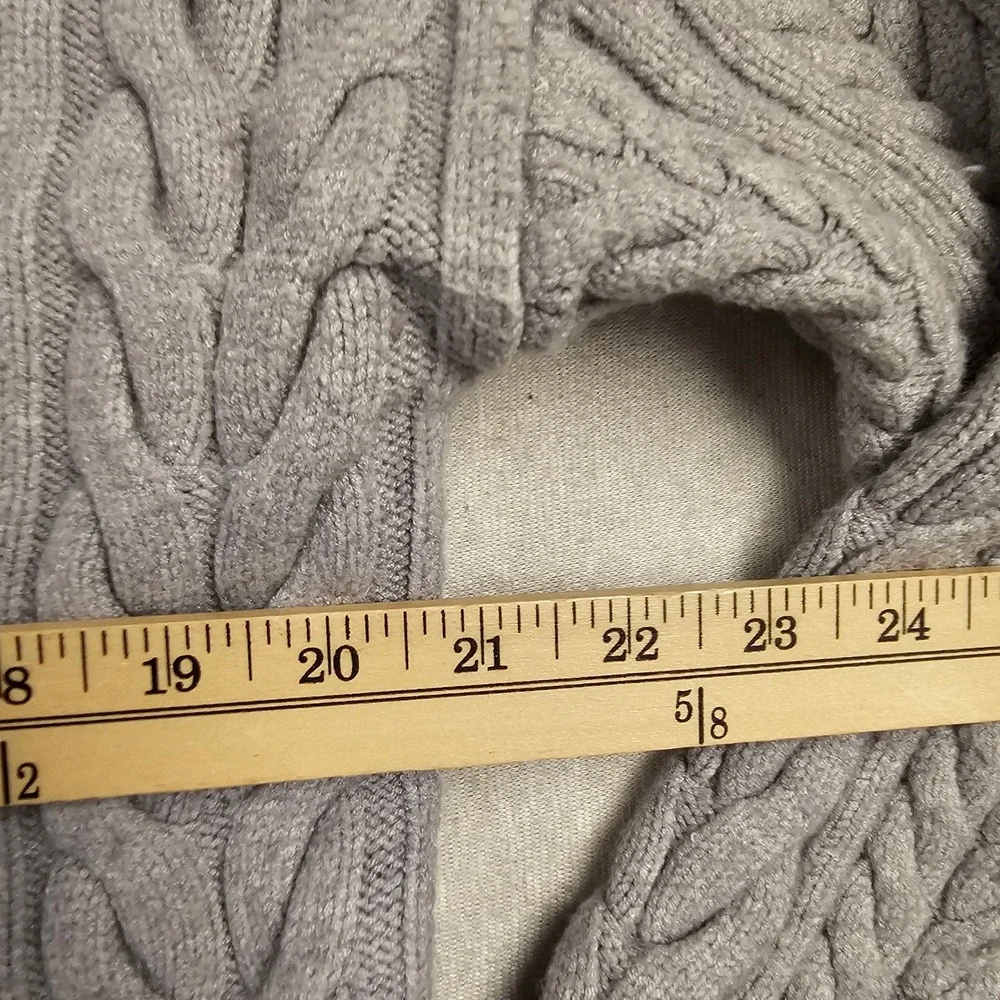 Philosophy Republic Clothing Gray Cable Knit Sweater Crew Neck Long Sleeve Large